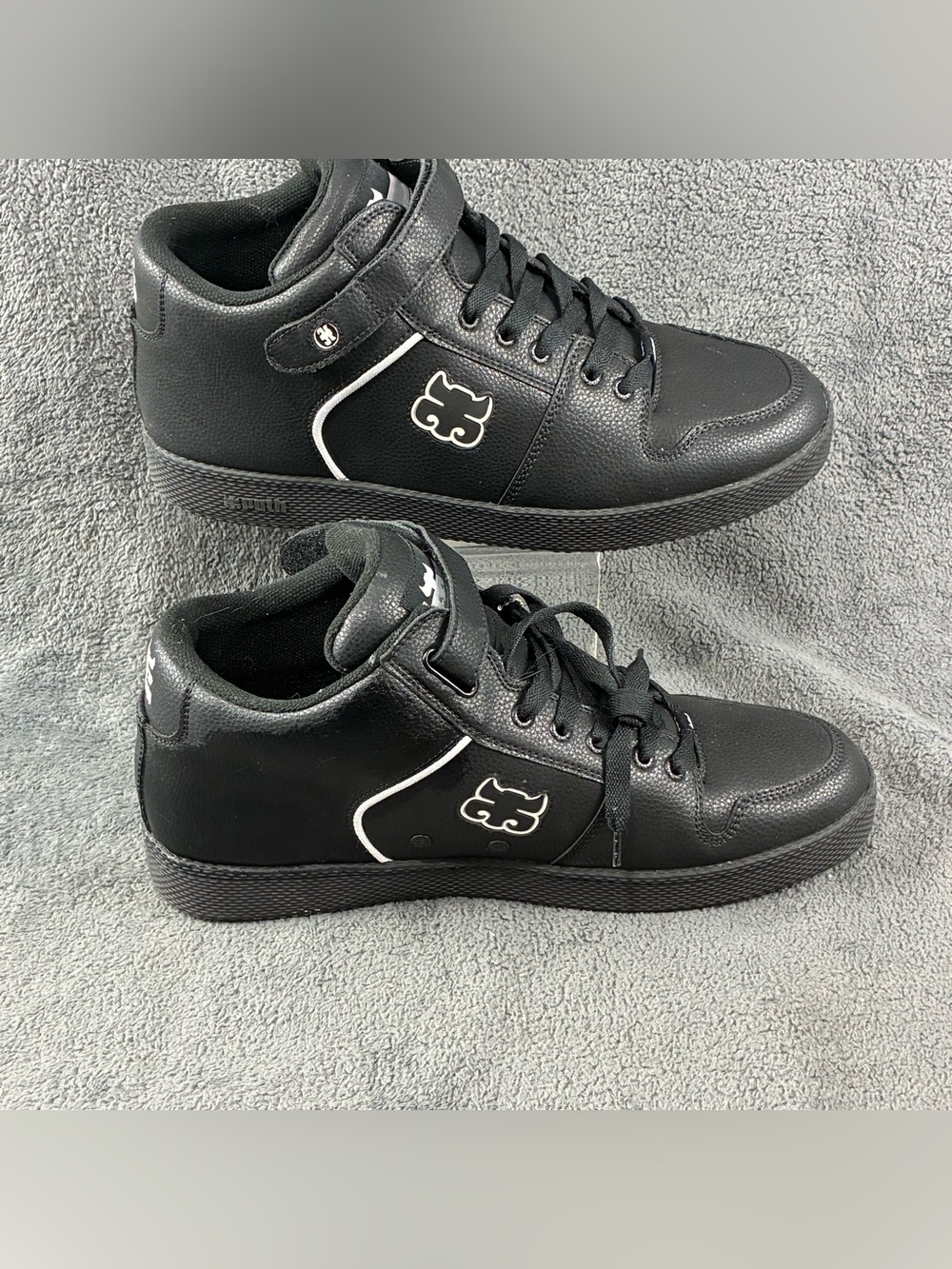 Path Footwear Grasshopper Men’s Size 14 Black Leather Mid-Top Sneakers